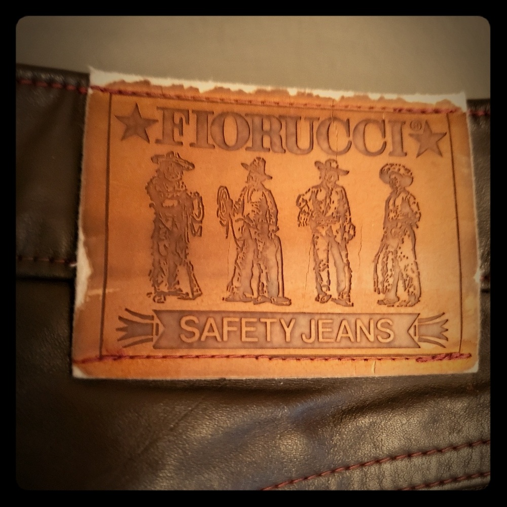 Fiorucci brown leather Safety Jeans